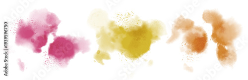 Watercolor stain decoration. brown purple colored splatter brush
