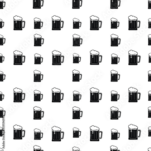 Seamless pattern with beer mugs. oktoberfest festival design elements, print on fabric