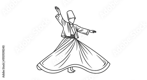 Elegant Whirling Dancer in Traditional Costume.