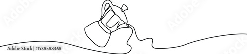 Illustration of continuous line drawing of a moka pot coffee maker