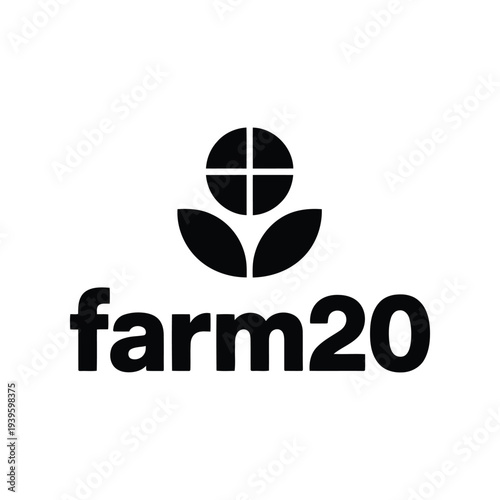 Modern and minimalist logo for an agricultural technology company named farm20 Vector