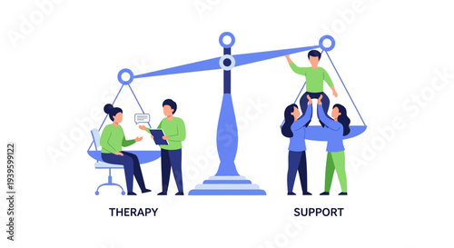Therapy vs. Support: Professional Counseling and Social Help Comparison on a Balance Scale for Mental Well-being