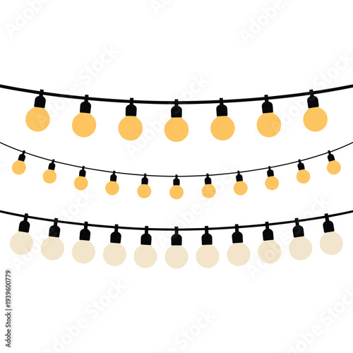 Strings of Light Bulbs vector illustration