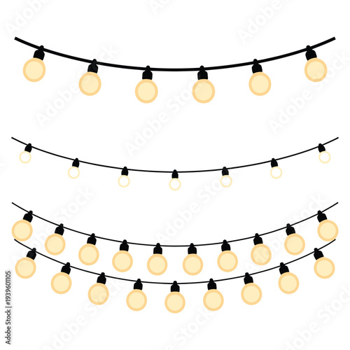 Strings of Warm Yellow Incandescent Light Bulbs string lights