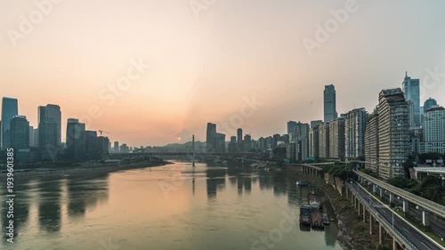 Wallpaper Mural Chongqing Skyline at Dawn Over Yangtze River Torontodigital.ca