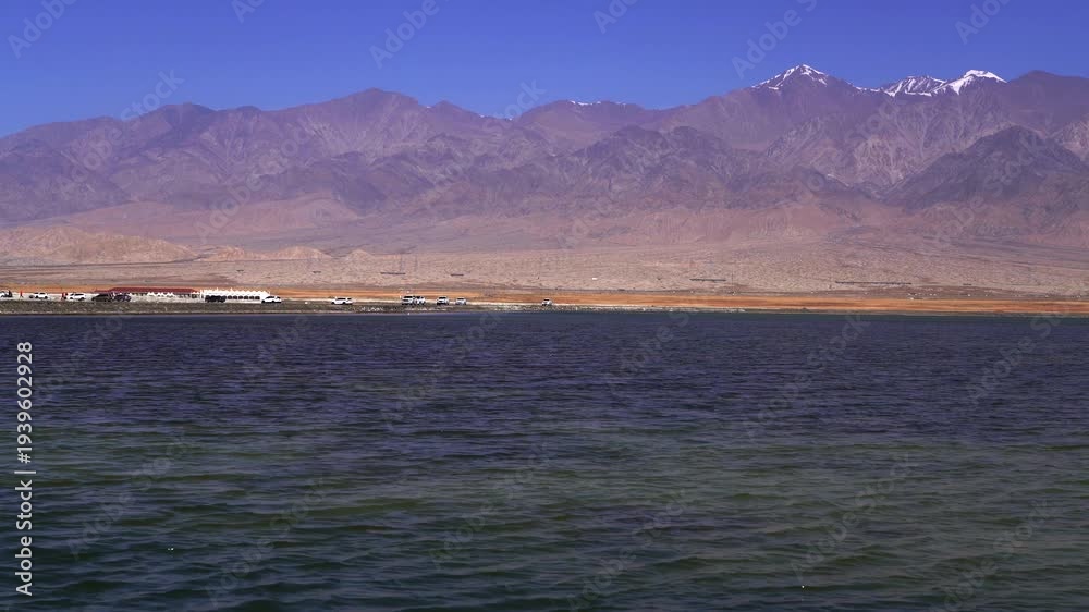 custom made wallpaper toronto digitalQinghai Lake with Snow-Capped Mountains and Desert Landscape