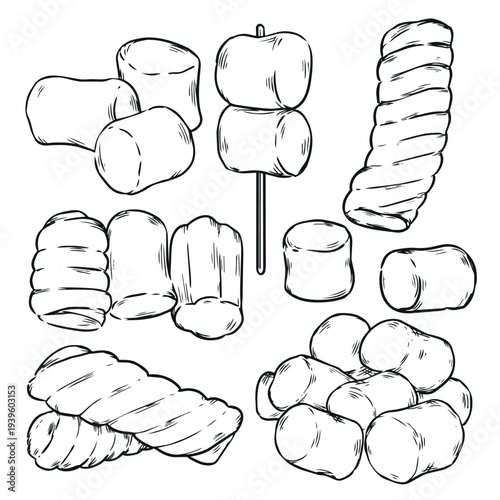 Hand drawn Marshmallow vector illustration