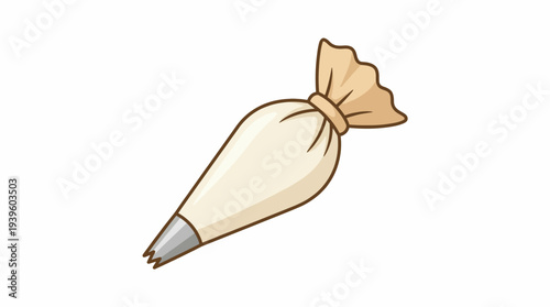 A pastry bag filled with icing is depicted, symbolizing creativity and artistry in baking and cooking for both amateurs and professionals in the culinary field.