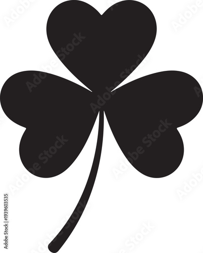 Wallpaper Mural A simple black silhouette of a classic three leaf clover symbol against a plain white background Torontodigital.ca