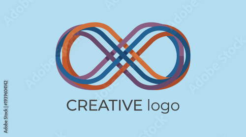 An intertwined infinity symbol featuring vibrant colors, representing endless possibilities and creativity, ideal for businesses and concepts focusing on continuity and innovation.