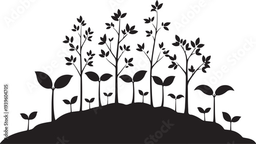 Recycling symbols on black shields in a row formation