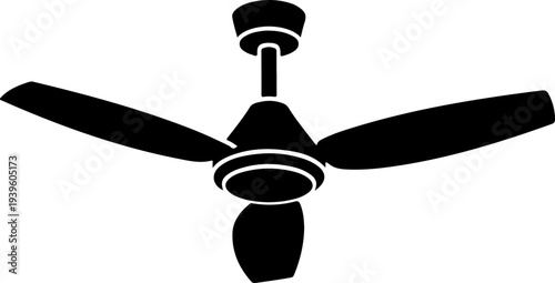 ceiling fan Black silhouette Vector illustration