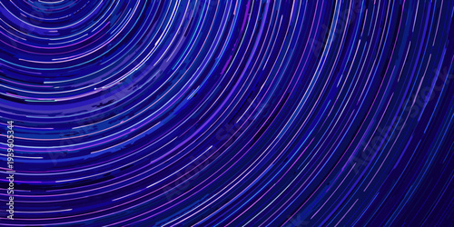 Abstract swirling lines of light in shades of blue and purple