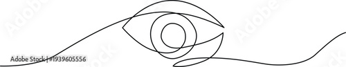 Illustration of minimalist continuous line drawing of an eye