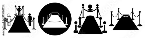 Wedding ceremony procession bride groom aisle church flat design vector illustration