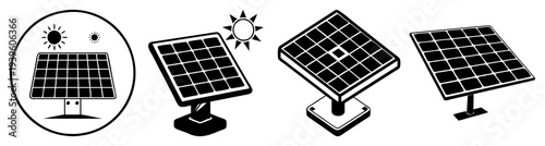Solar panel energy renewable power eco-friendly technology flat design vector illustration