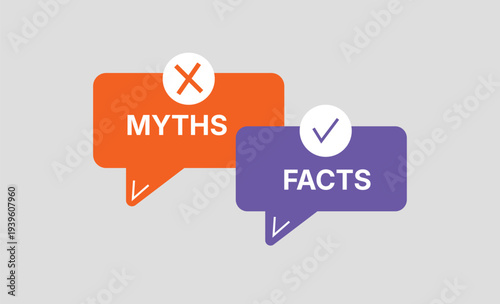 Myths vs facts infographic illustration