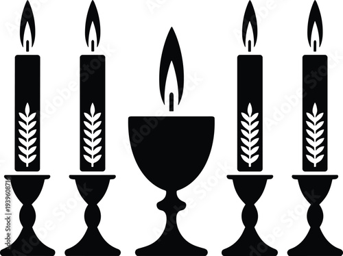 Elegant candle arrangement with centerpiece