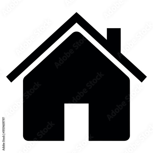 Black and white house with chimney roof