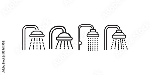 Shower icon vector for web. Simple style shower illustration for web. shower symbol for web. shower outline.