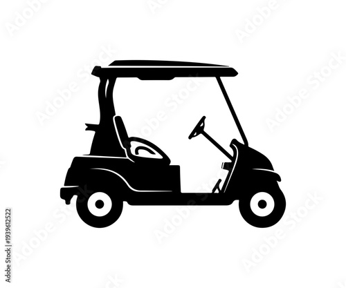 Vector golf cart silhouette icon