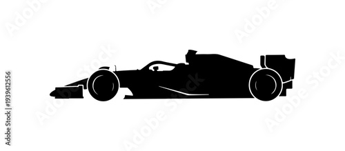 Black silhouette of a racing car vector