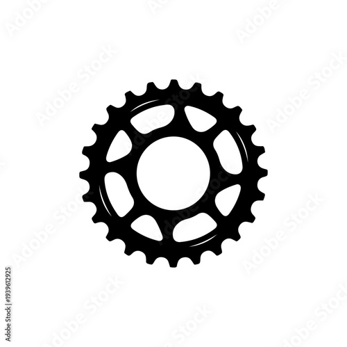 Black bicycle gear icon vector