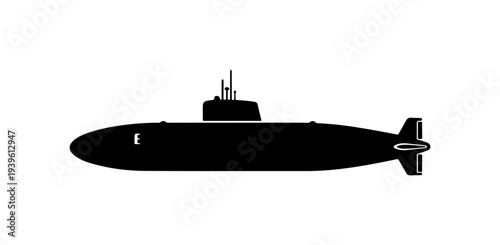 Black submarine vector illustration
