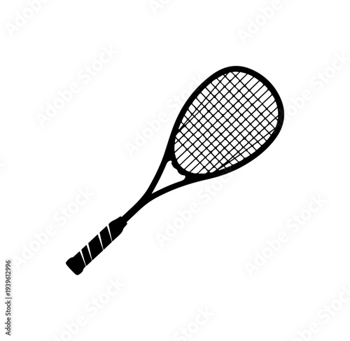 Black vector tennis racket icon