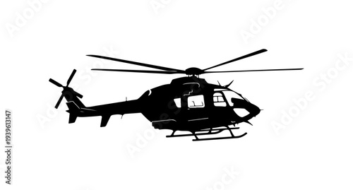 Black helicopter silhouette vector
