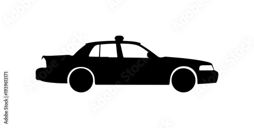 Black police car vector silhouette