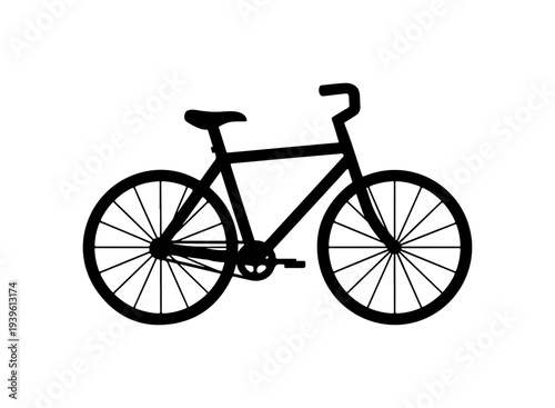 Vector bicycle icon, black silhouette