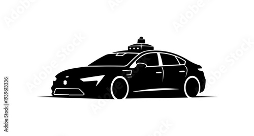 Vector silhouette of a taxi car