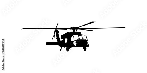 Black helicopter icon vector