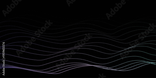 Modern flowing wavy lines with Futuristic technology concept. Particles dots background banner nice simple art. Abstract dynamic mesh Big data technology Vector grid illustration.