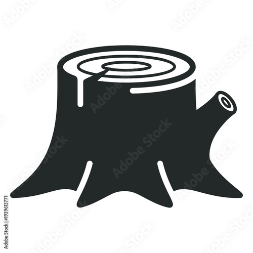 Black and white tree stump flat stump cut tree