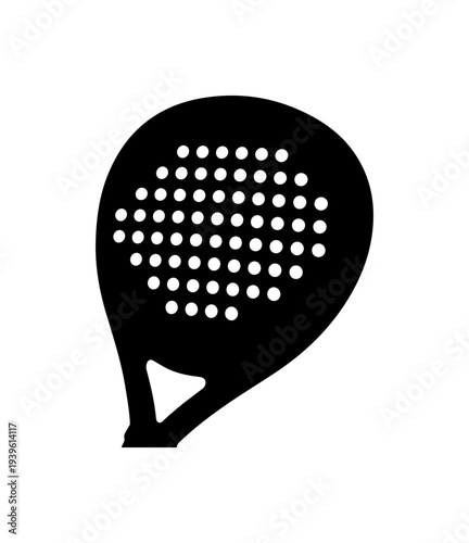 Black paddle tennis racket icon vector