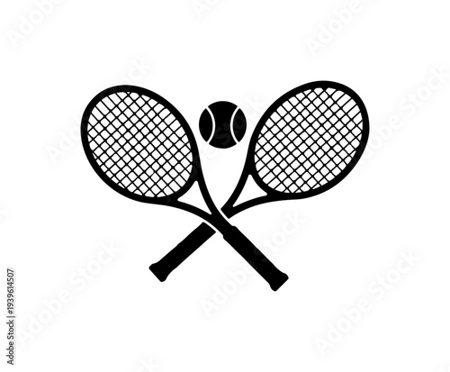 Vector tennis racket and ball icon