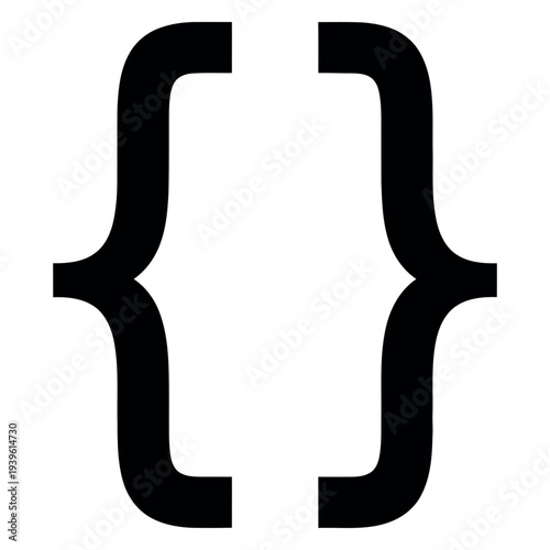 Black curly bracket symbol curly braces