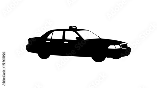 Vector black taxi car silhouette
