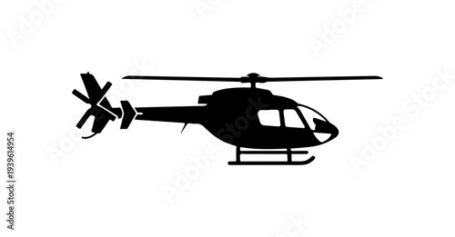 Black helicopter icon vector