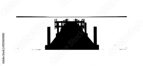Vector silhouette of a pier or dock