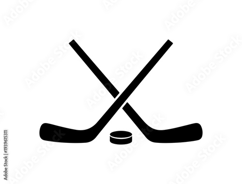 Vector hockey sticks and puck icon