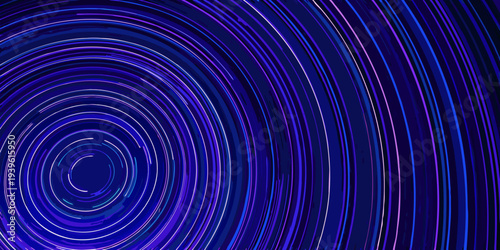 Abstract concentric circles in vibrant shades of blue and purple
