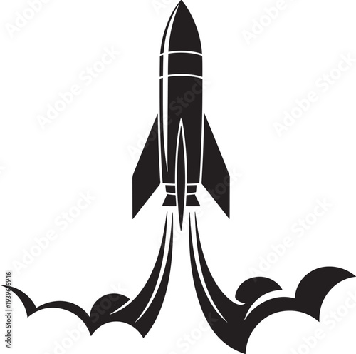 rocket launching into space