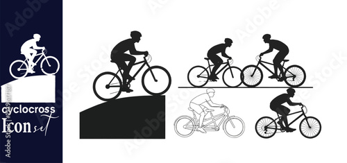 Combat Sports Silhouette Set with Boxing MMA and Fencing Icons