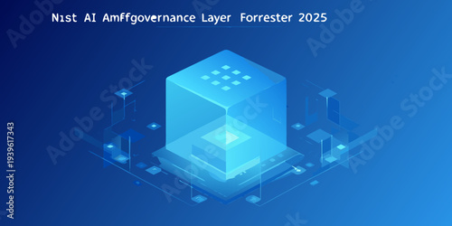 Abstract representation of ai governance layers with a futuristic design