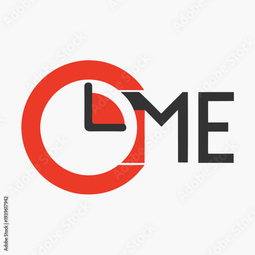 Clock Time Concept Design Featuring Red Circular Graphic Elements And Typography