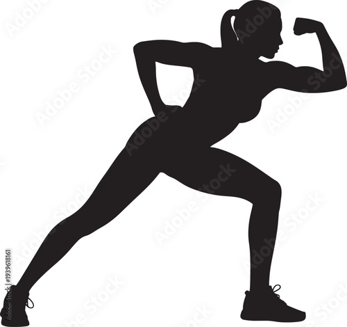 Woman exercising in a strong pose