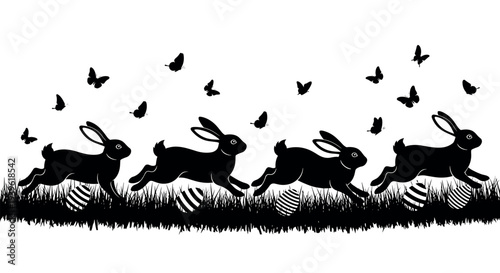 Set, of, Black, Silhouette, Palm, Sunday, Religious, Icons, Easter, Eggs, Rabbit, Sheep, Flower, Grass, Tulips, Daffodils, Party, Masks, and, Nature,